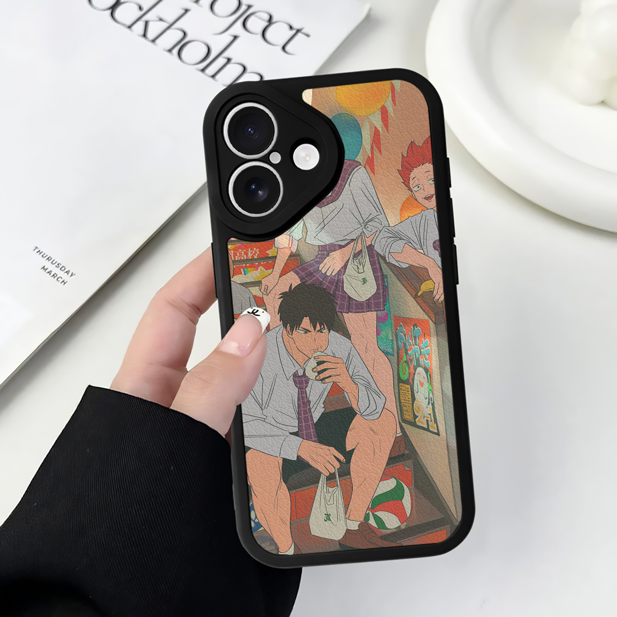 （画像用） ハイキュー!! Haikyu!! 【iPhone 16シリーズ対応】シリコンスマホケース（レザー調） 材質：シリコン